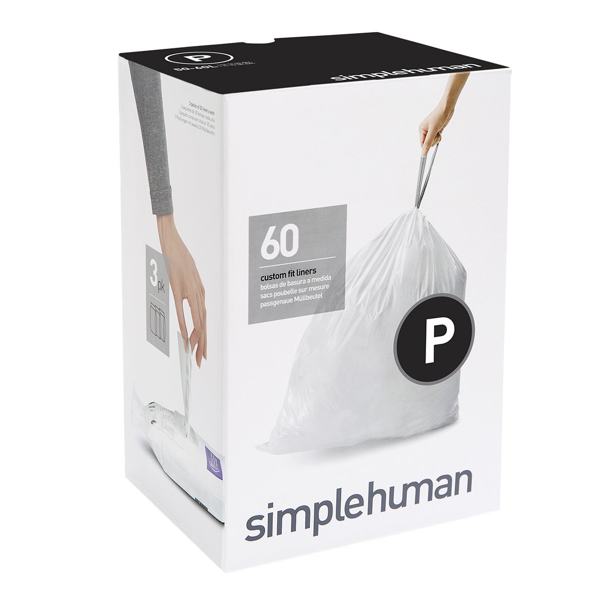 simplehuman Code P Custom Fit Liners (60 Count)