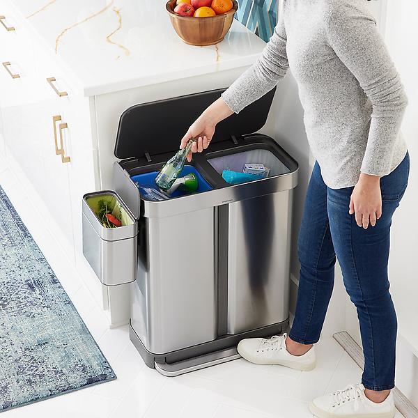 simplehuman 15 gal./58L Step Can Dual Recycler with Liner Pocket