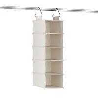 The Container Store 5-Compartment Hanging Closet Organizer Grey Stripe