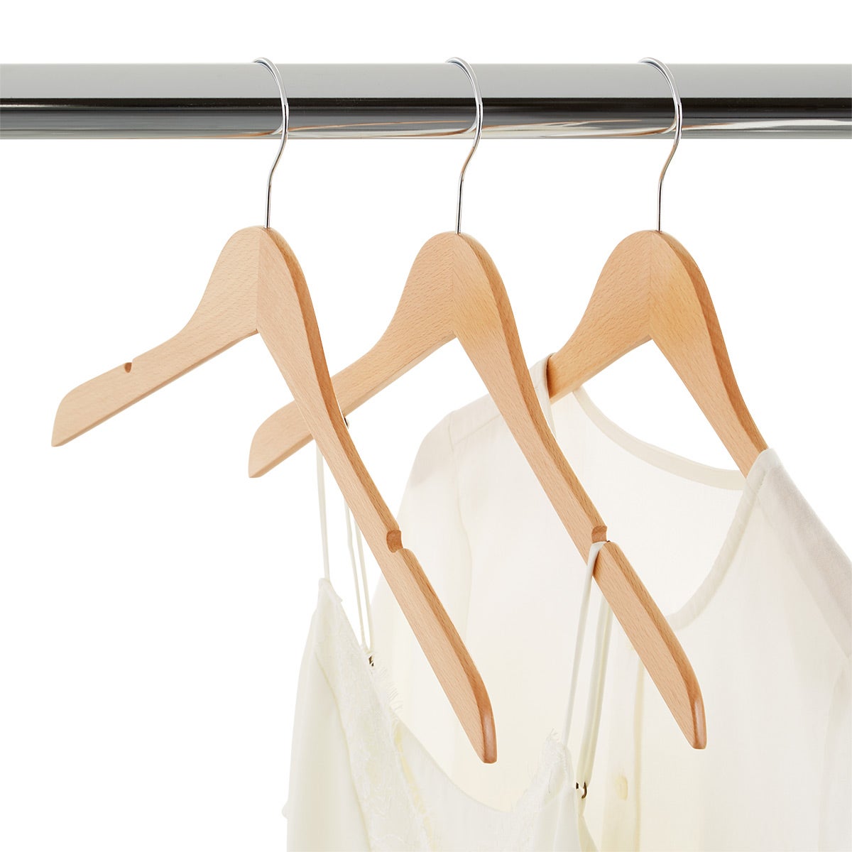 Natural Wood Shirt and Dress Kids Hangers 10-Pack