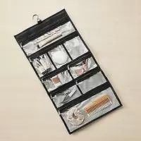 The Container Store Foldable Hanging Toiletry Organizer Black