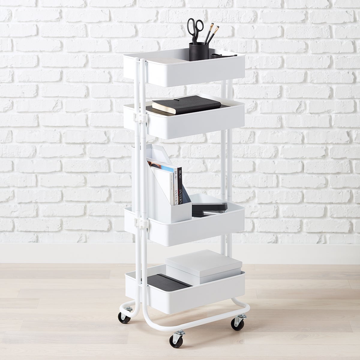 The Container Store 4-Tier Rolling Cart