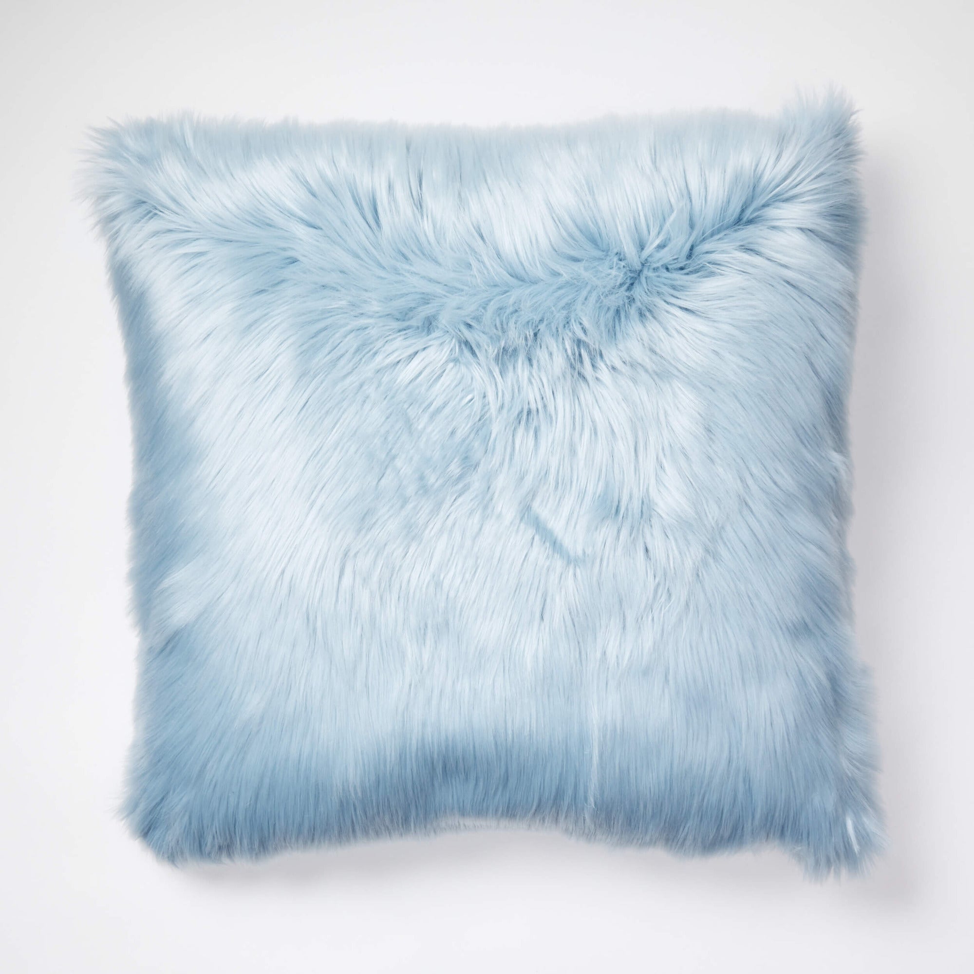 Light blue hotsell faux fur pillow