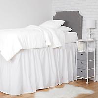 Dormify Twin XL Extra Long Dorm Bed Skirt White