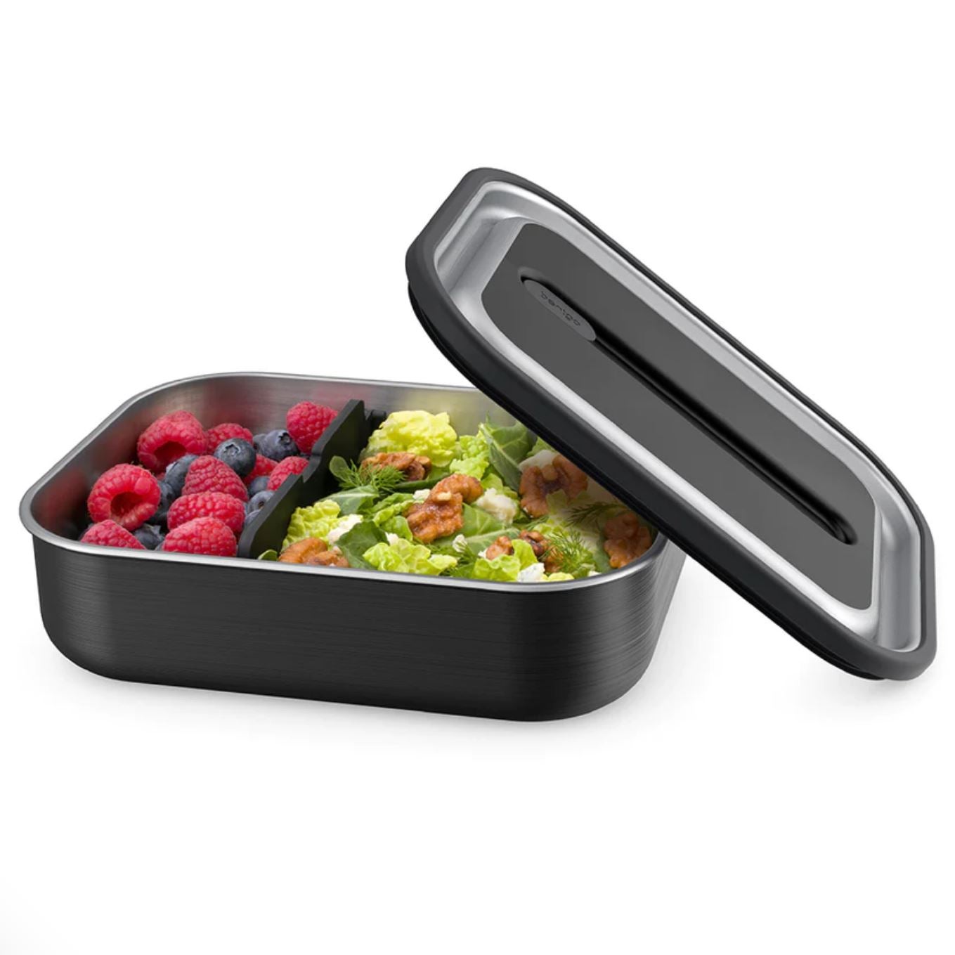 Bentgo Stainless - Leak-Proof Bento-Style Lunch Box with Removable Divider, Black