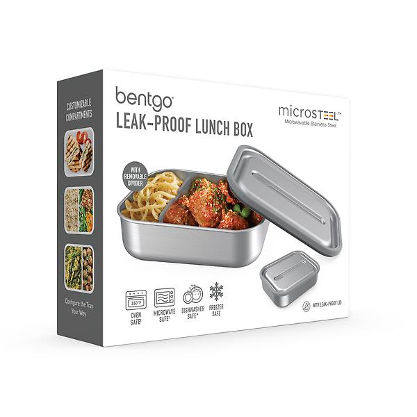 Bentgo Stainless - Leak-Proof Bento-Style Lunch Box with Removable Divider, Silver