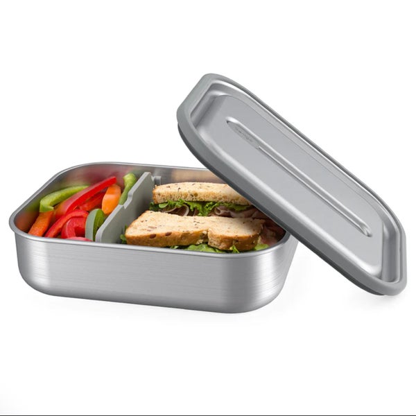 Bentgo Stainless - Leak-Proof Bento-Style Lunch Box with Removable Divider, Silver