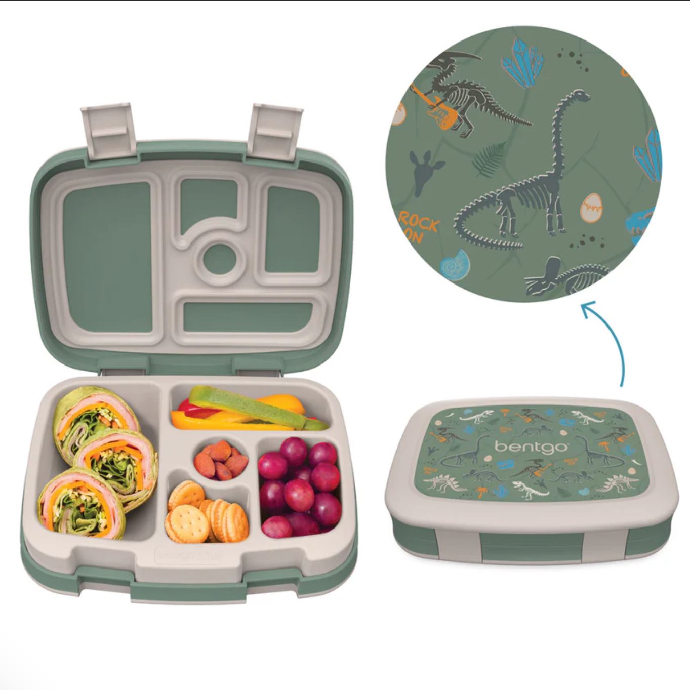 Bentgo Kids Prints Lunch Box | School Lunch Box Dino Fossils