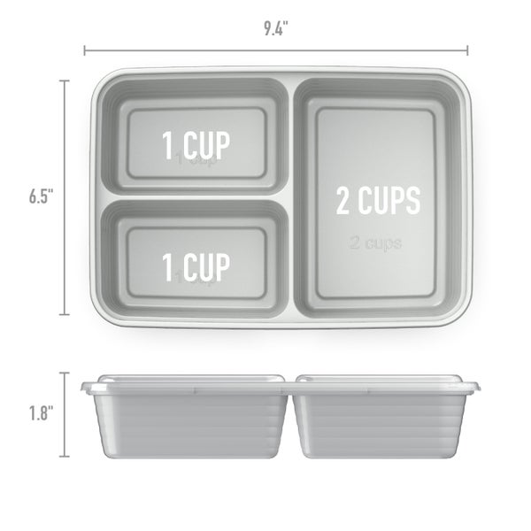 BENTGO MEAL PREP CONTAINERS 3-COMPARTMENT 20 PC. SET BGPRP3-NB *FREE LUNCH  BAG*