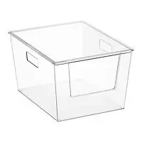Everything Organizer Open Front Tapered Bin w/Lid Clear