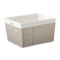 The Container Store Montauk Rectangular Tapered Laundry Basket Light Grey