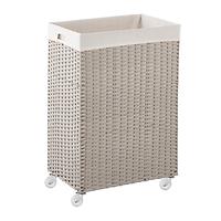 The Container Store Large Montauk Rolling Laundry Cart Light Grey