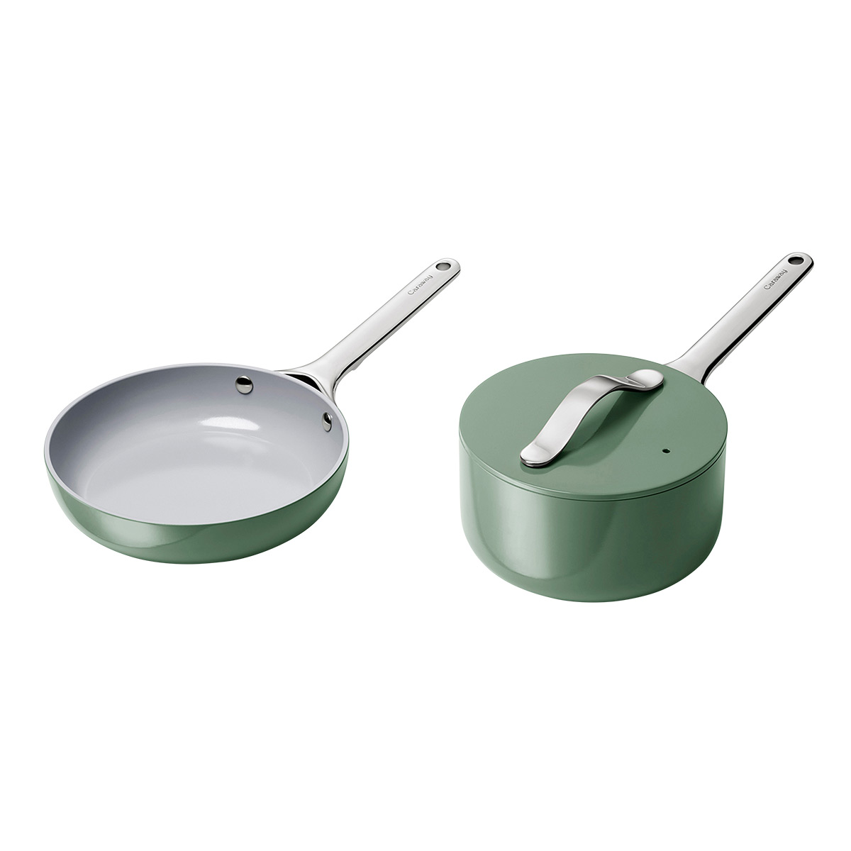 Caraway caraway mini duo - non-stick ceramic mini fry pan (1.05 qt, 8) &  mini sauce pan (1.75 qt) - non toxic, ptfe & pfoa free - ov