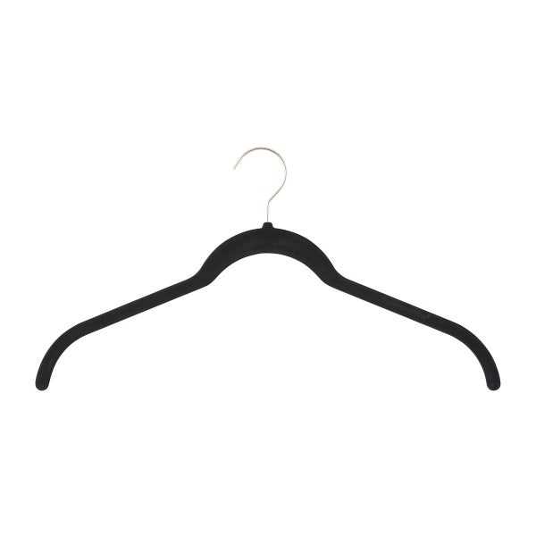 Non-Slip Velvet Shirt Hanger Black Pkg/10, 17 x 1/4 x 9 H | The Container Store