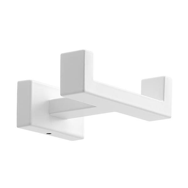 The Container Store Double Hook Matte White, 3-3/4 x 2-3/4 x 1-1/2 H
