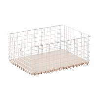 The Container Store Wide Maddox Wire Grid Bin White