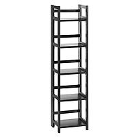 The Container Store Solid Wood Folding Tower Matte Black