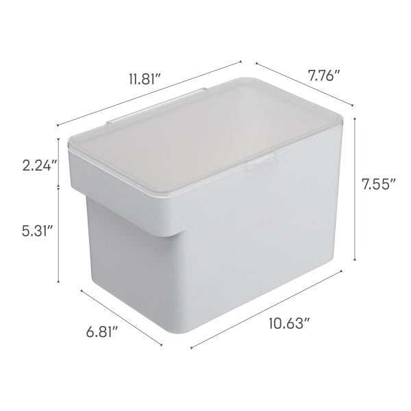 YAMAZAKI 5427 TOWER Airtight Trash Can With Caster, White, Polypropylene/ABS Resin/POM Resin/Silicone/Steel, 41 X 24 X 42.5~65.5 Cm
