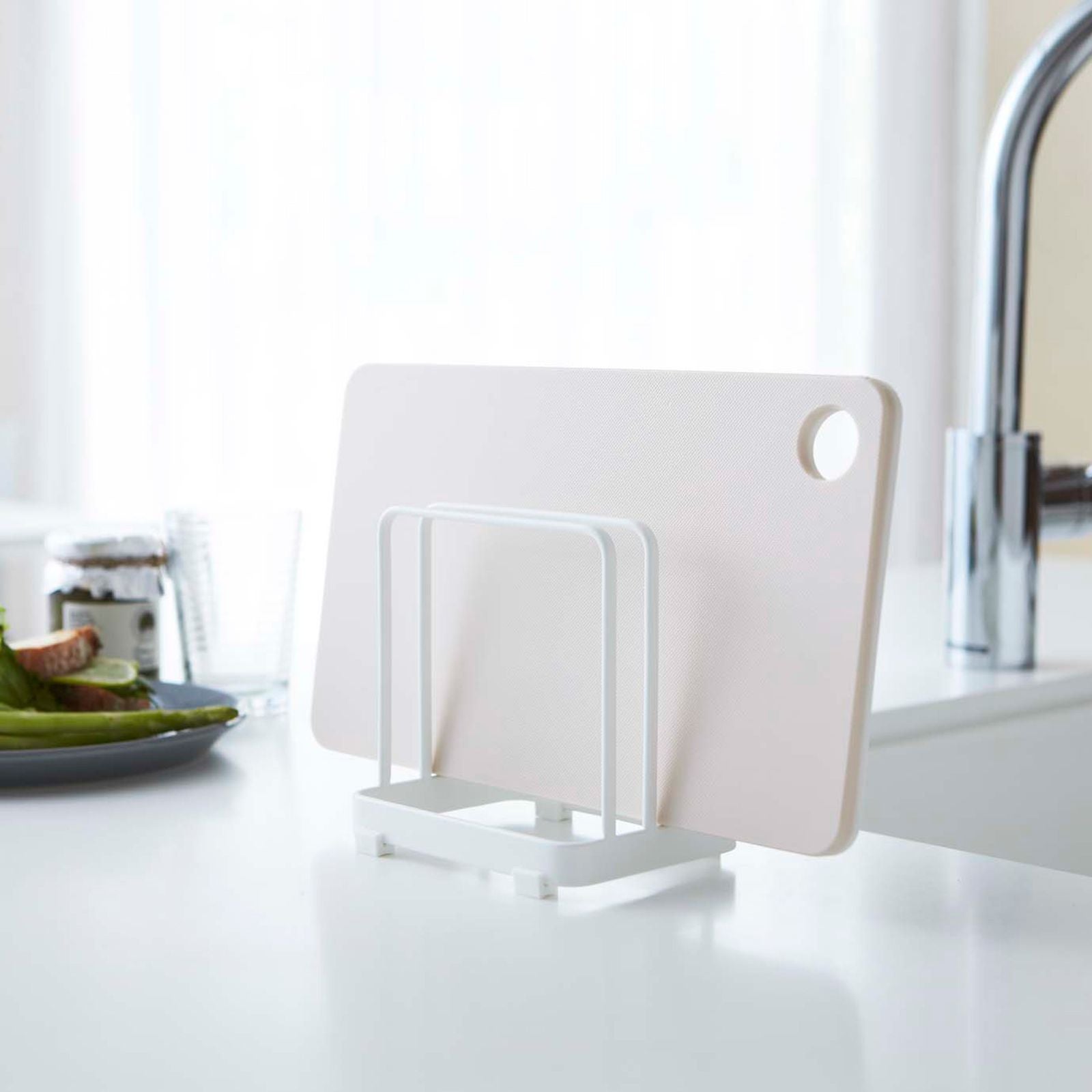 Yamazaki Plate Cutting Board Stand | The Container Store Yamazaki Plate Cutting Board Stand | The Container Store