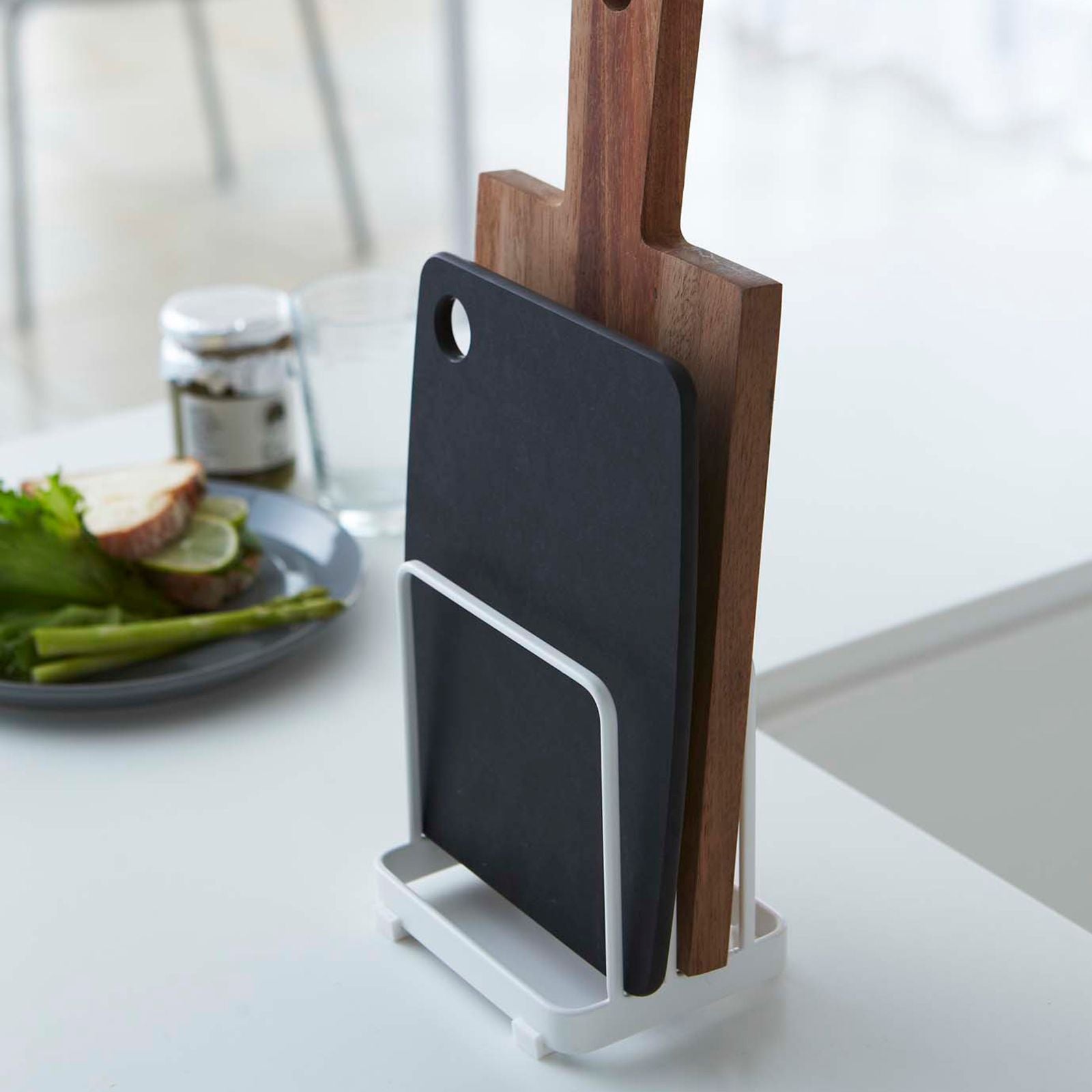 Yamazaki Plate Cutting Board Stand | The Container Store Yamazaki Plate Cutting Board Stand | The Container Store