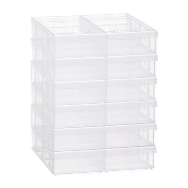 Plastic Storage Bins with Lids - 5 Qt, 6 Pack Clear Small Stackable Cubby  Storag