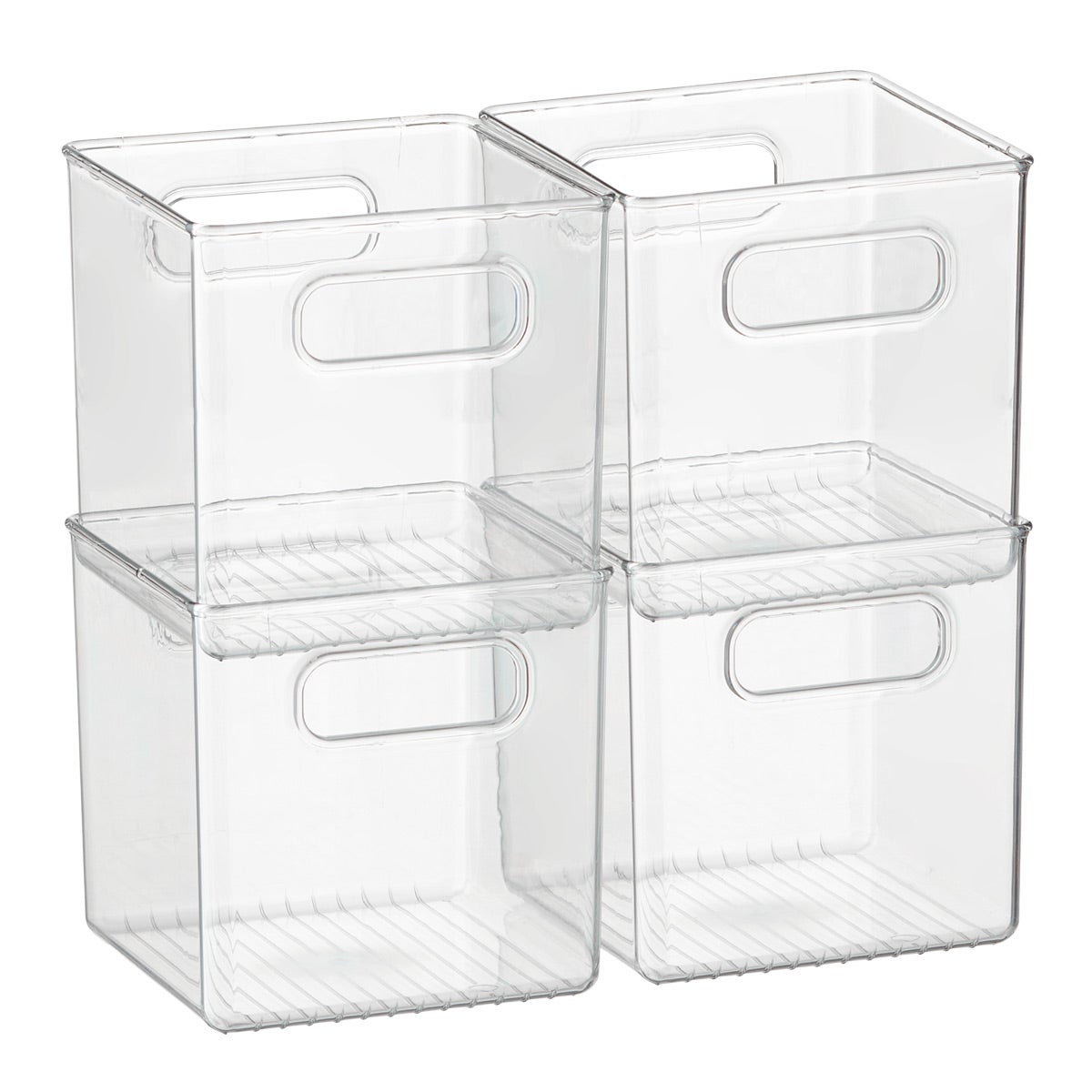 iDesign Linus Clear Storage Bins  Closet organization, Bathroom  organisation, Cleaning supplies organization