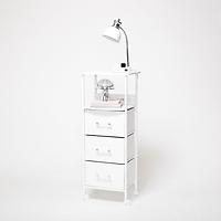 Dormify Sutton Charging 3 Drawer Cart on Wheels The Container Store