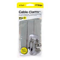 Wrap It Cable Clams Grey Pkg/6