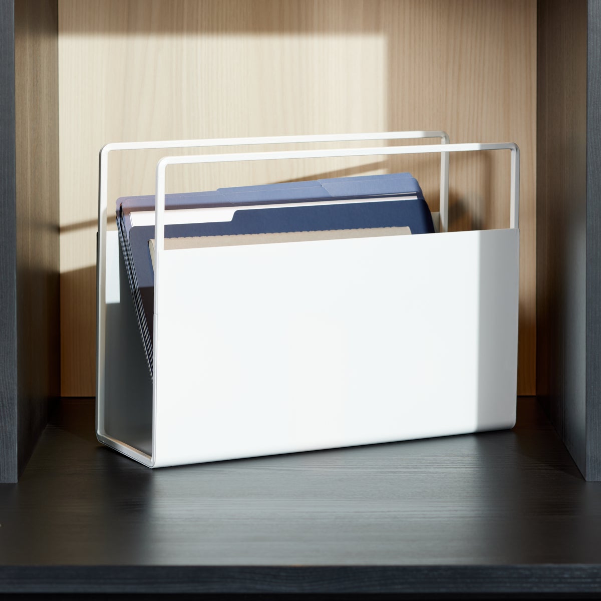 The Container Store Radius Steel Magazine & File Organizer