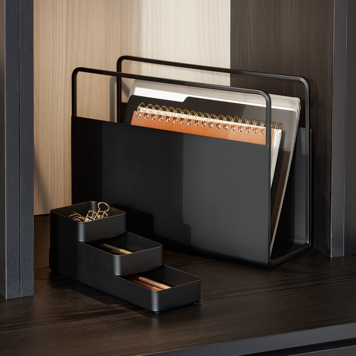The Container Store Radius Steel Magazine & File Organizer