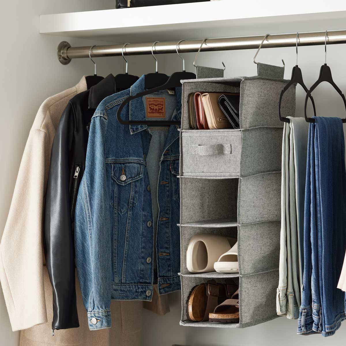 Recycled Double Bar Hanging Closet Organizer