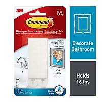 Command Water-Resistant Picture Hanging Strips White Pkg/4
