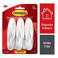 Command Medium Designer Hook Value Pack White Pkg/6
