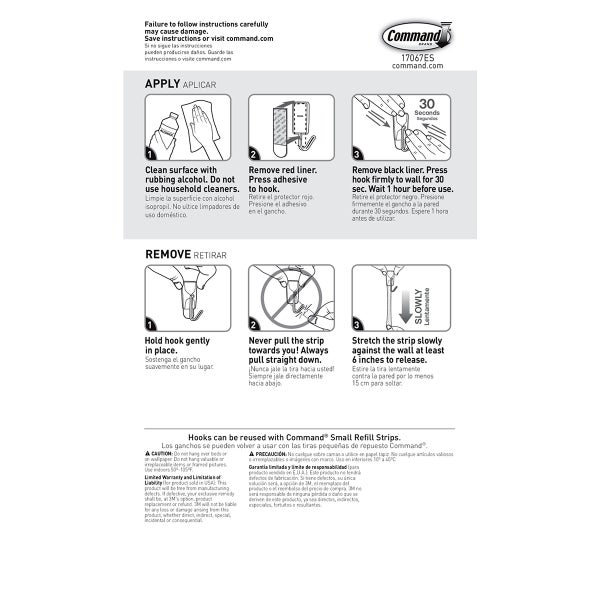 3M Command Small Wire Hooks Pack of 28