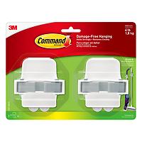 Command Broom & Mop Grippers White Pkg/2