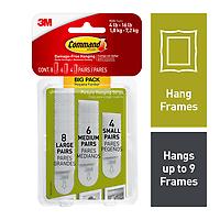 Command Assorted Picture Hanging Strips VP White Pkg/18
