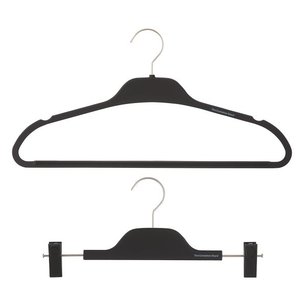 The Container Store Non-Slip Rubberized Hangers with Satin Nickel Hardware