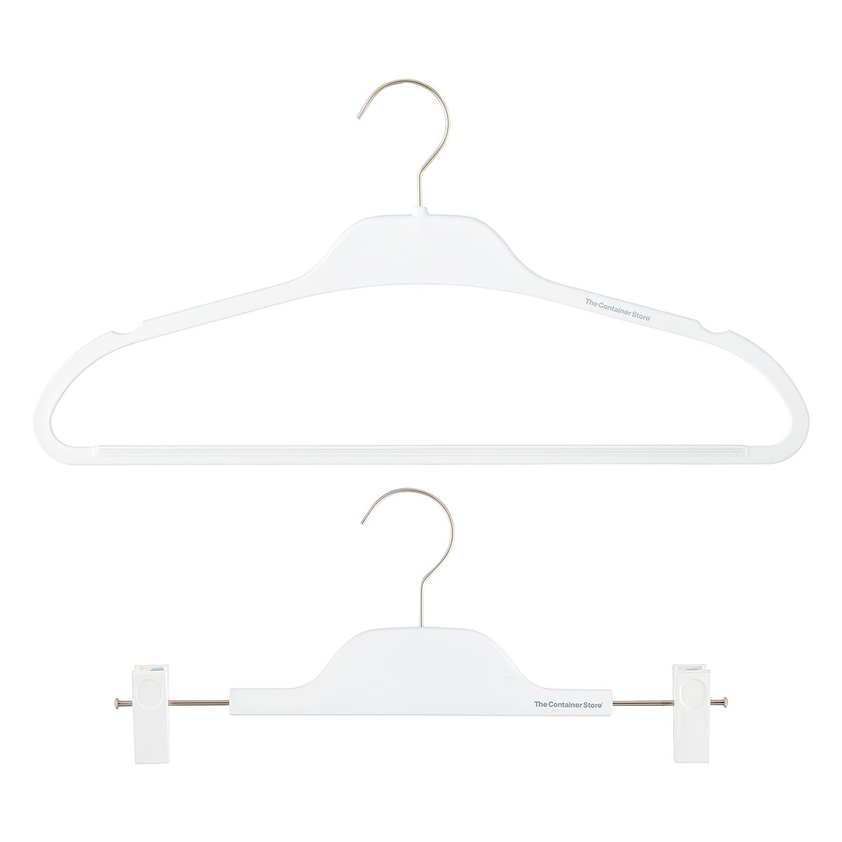 The Container Store Non-Slip Rubberized Hangers with Satin Nickel Hardware