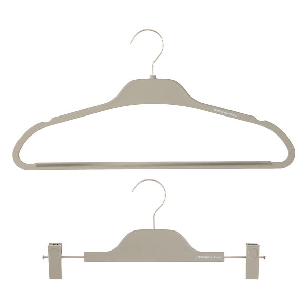 The Container Store Non-Slip Rubberized Hangers with Satin Nickel Hardware