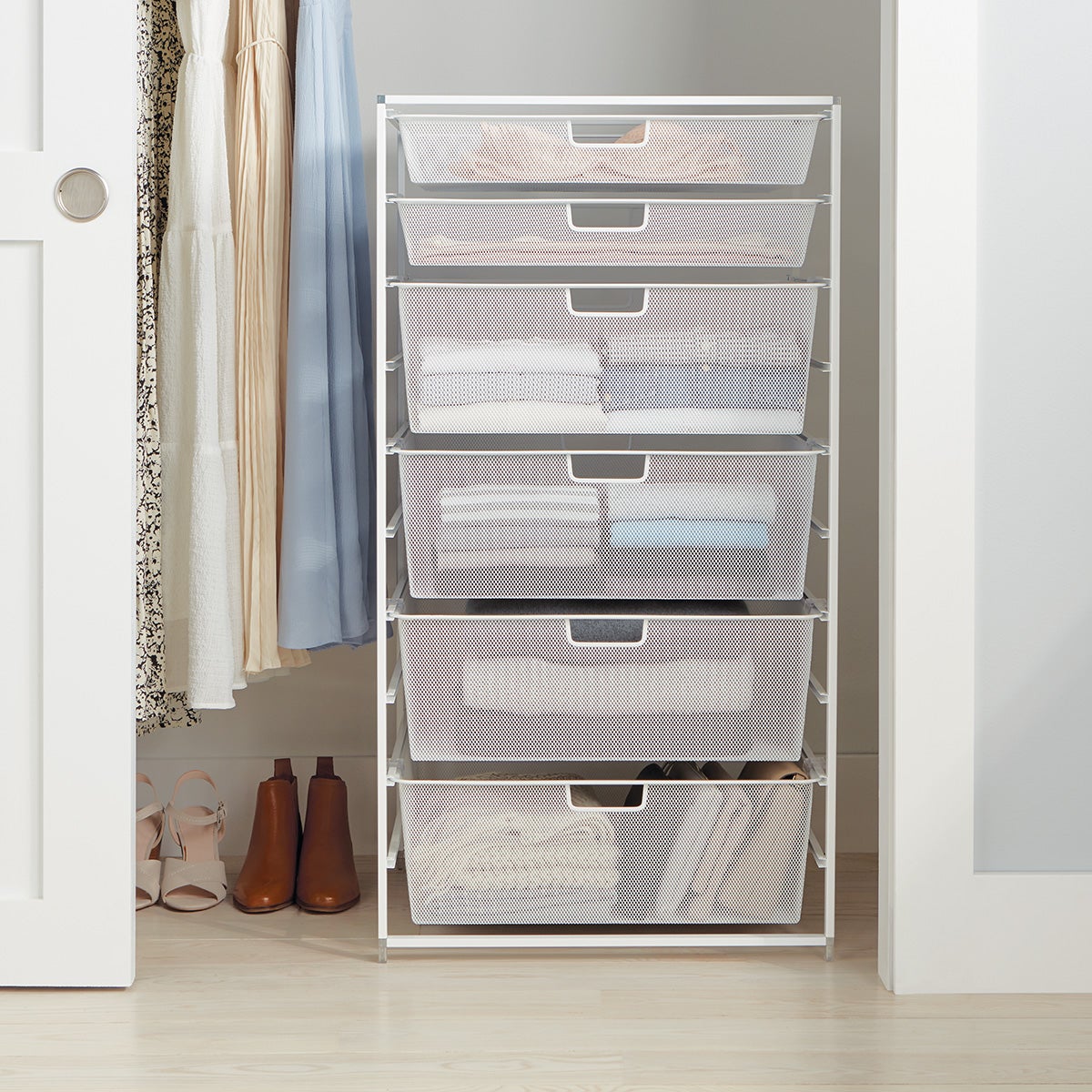 Elfa Mesh Pull-Out Cabinet Drawers