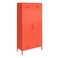Novogratz Tall 2 Door Cache Metal Locker Cabinet Orange
