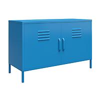 Novogratz Wide 2 Door Cache Metal Locker Cabinet Blue