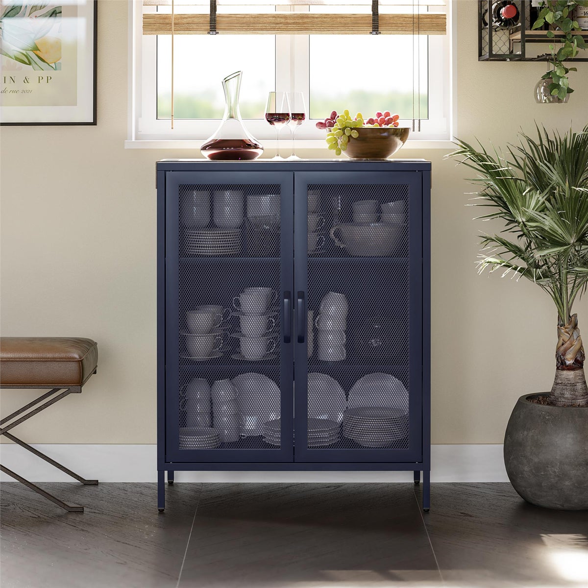 Novogratz Channing 2-Door Metal Locker Accent Cabinet