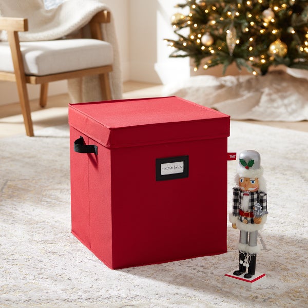 Santa's Bags 3-Drawer Ornament Storage Box - Red