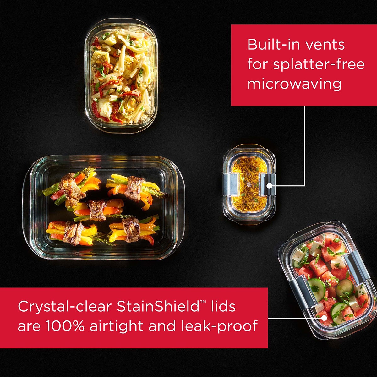 Rubbermaid 3.2 Cup/757ml Medium Brilliance Glass Clear: Glass Food Storage Container, Microwave & Oven Safe, Dishwasher Safe - Thumbnail 5