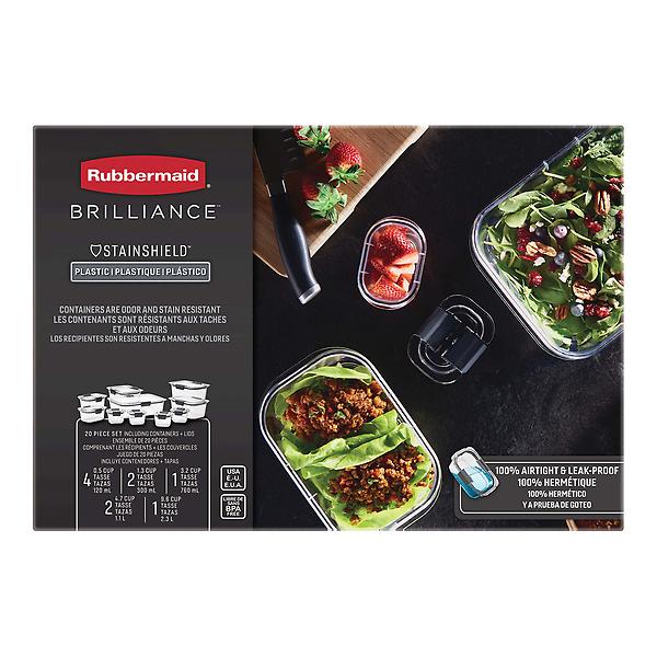 Rubbermaid Brilliance Containers, Plastic, StainShield, 3.2 Cup, Value Pack - 2 containers
