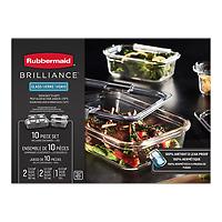 Rubbermaid Brilliance Glass Containers Set of 10