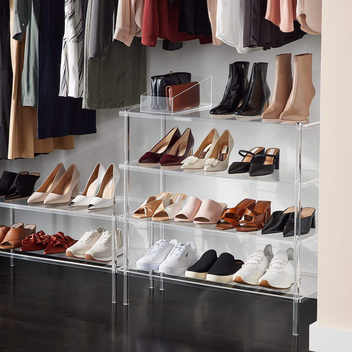 The Container Store Luxe Acrylic Shoe Rack