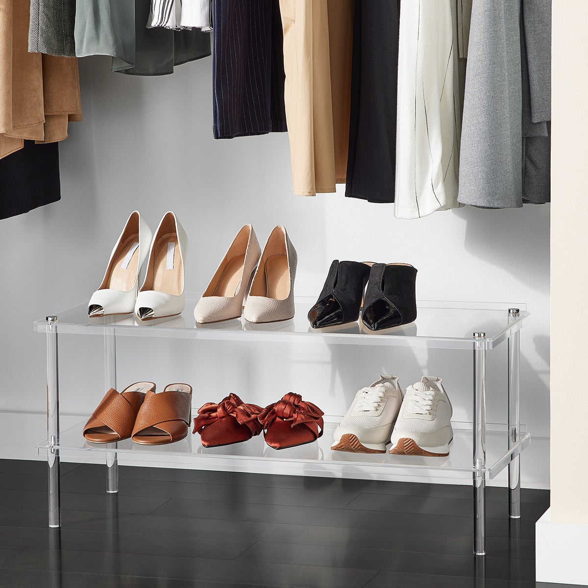 The Container Store Luxe Acrylic Shoe Rack