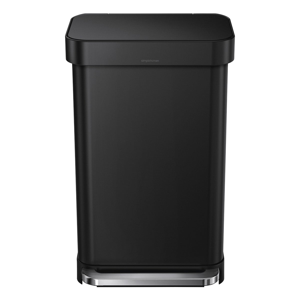 simplehuman Stainless Steel 12 gal. Rectangular Trash Can with